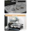 Tableware Stand Dish Drying Rack Large Capacity Double-Layer Design Anti-Rust Coating