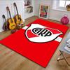 Red and White Shield Logo Design Patterned Carpet, Non Slip Mat Suitable for Living Room and Bedroom Sofas