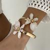 Elegant Enamel Flower Open Ladies' Bracelet, Colorful Flower Bracelet, Beach Party Vacation Jewelry