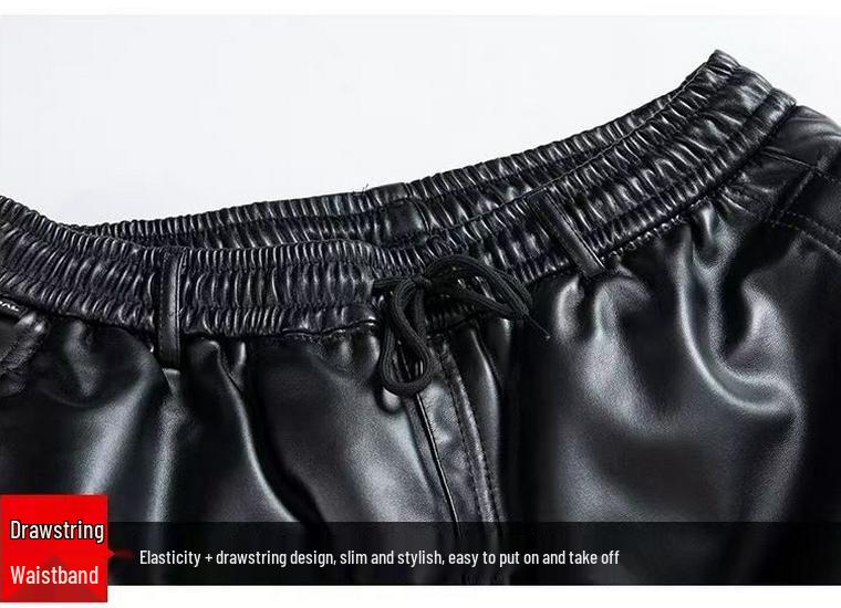 Men's PU Leather Pants - Oil & Waterproof, Loose Fit, Plus Size, Ideal for Work, Driving, Delivery, and Riding during Autumn/Winter.
