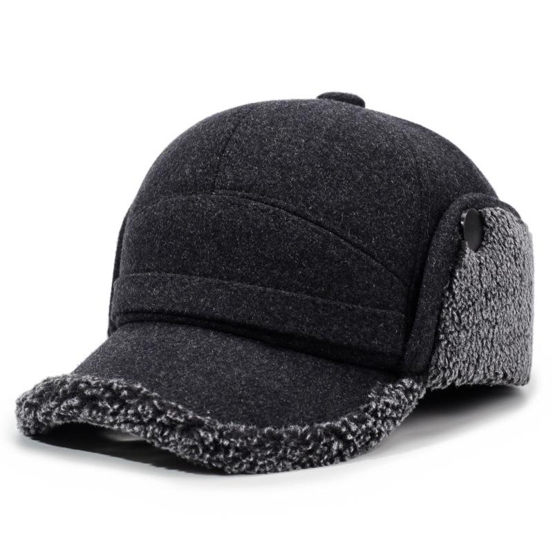 Autumn and Winter New Warm Lei Feng Hat Men's Father Outdoor Leisure Thickened In The Elderly Fleece Hat Baseball Cap Ear Cap