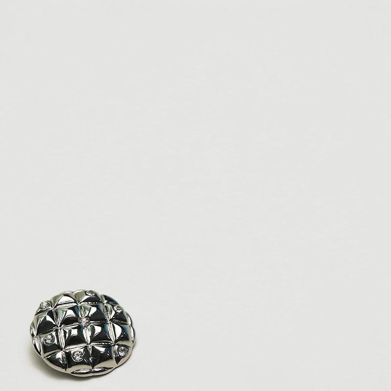 Small Fragrant Wind Turtle Face With Diamond Buttons Metal Tweed Jacket Double-Sided Nylon Coat Buttons