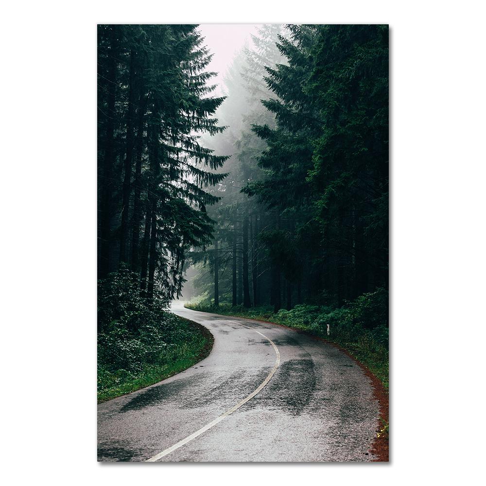 Boat Lake Canvas Painting Nature Nordic Style Forest Landscape Wall Art Poster Print Decorative Pictures Living Room Decor