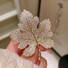 Luxury Maple Leaf Brooch/KC Golden Plated Zinc Alloy/Mosaic/Ideal for Party and Daily Occasions