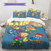 Rocket Power Cartoon Pattern Bedding Set Quilt Cover Pillowcase Home Decor Gift (1 * duvet cover + 2 * pillowcase, without core)