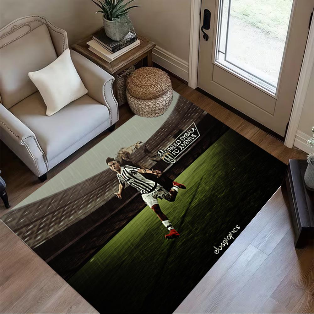 Juventus Celebration Moment Floor Mat Design for Kitchen Decorate Room Dormitory Study Room Anti-slip Rug Office Home Decor Wedding Party Gift
