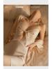 Sexy Ice Ribbon Nightdress & Chest Pad Pajama Set