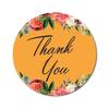 Darling Souvenir Pack Of 45 Pcs Round Chrysanthemum Floral Border Black Thank You Stickers-1.6