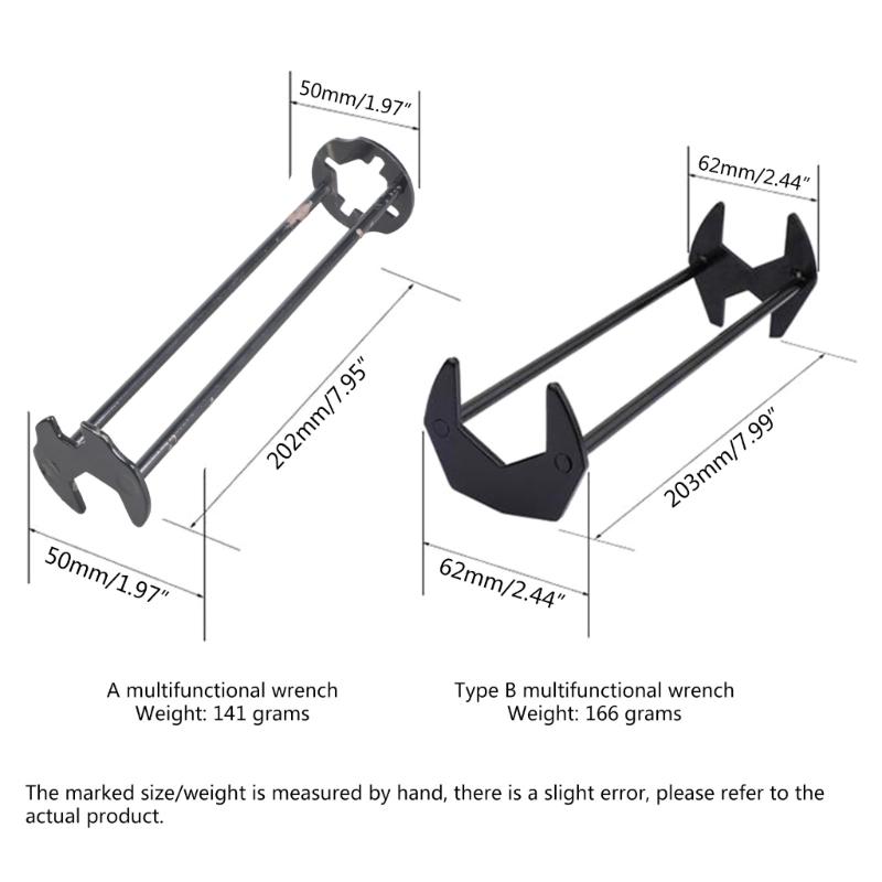 Multi-function Sink Repair Wrench Kitchen Repair Plumbing Tool Practical Flume Sink Wrench Four-claw Hexagon Wrench Set