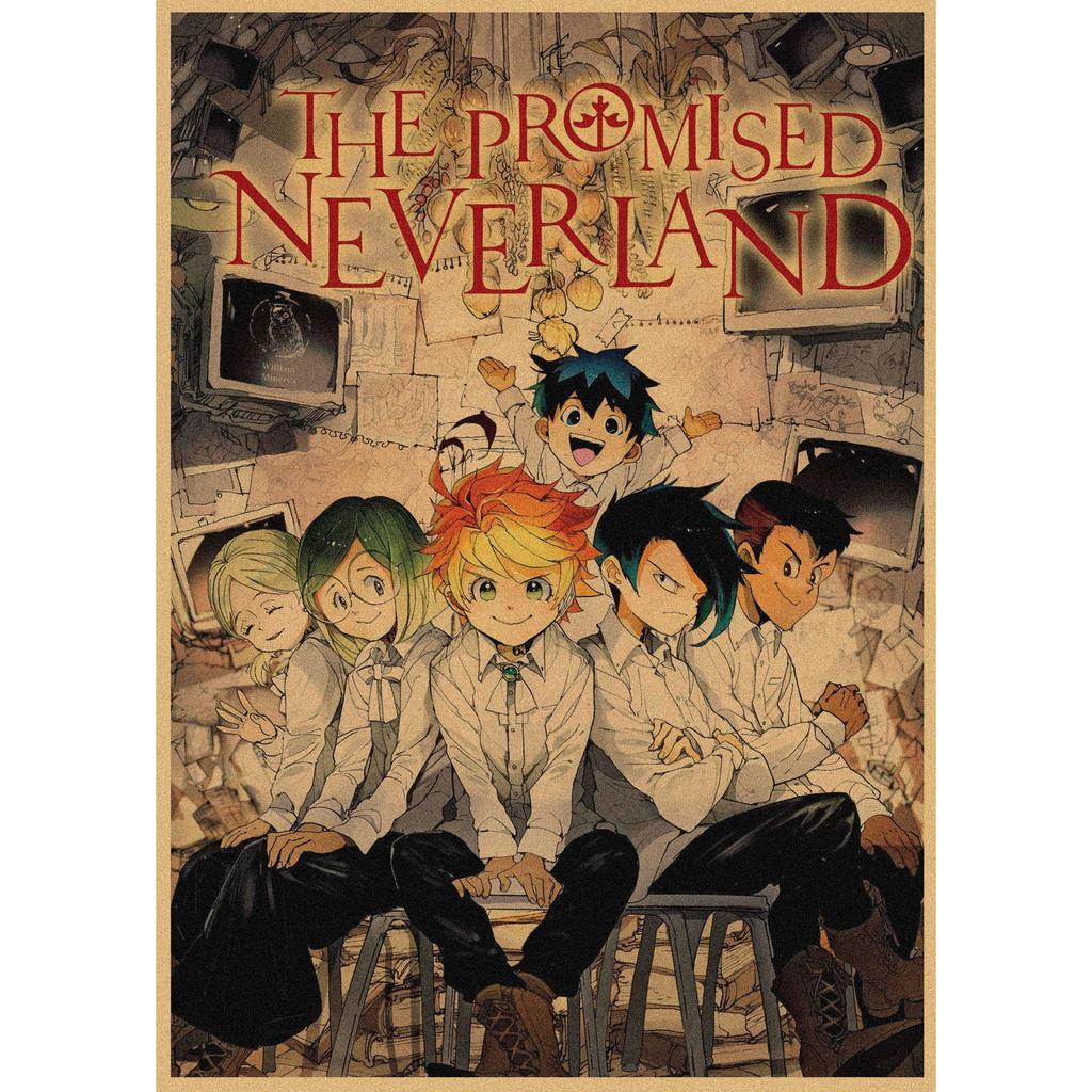 The Promised Neverland Anime Retro Kraft Paper Poster - Decorative Wall Art