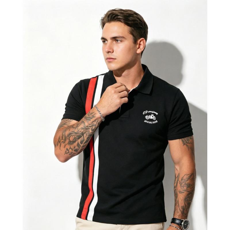 Men Short Sleeve Polo Shirt Summer Cotton Business Casual Brand Embroidery POLO Top Plus Size
