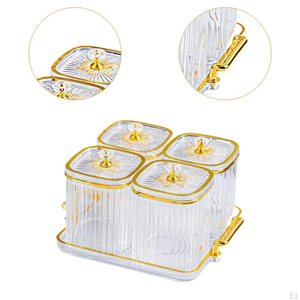 Appetizer Plate for Dried Fruits, Divided Serving Box with Lid Dining Room