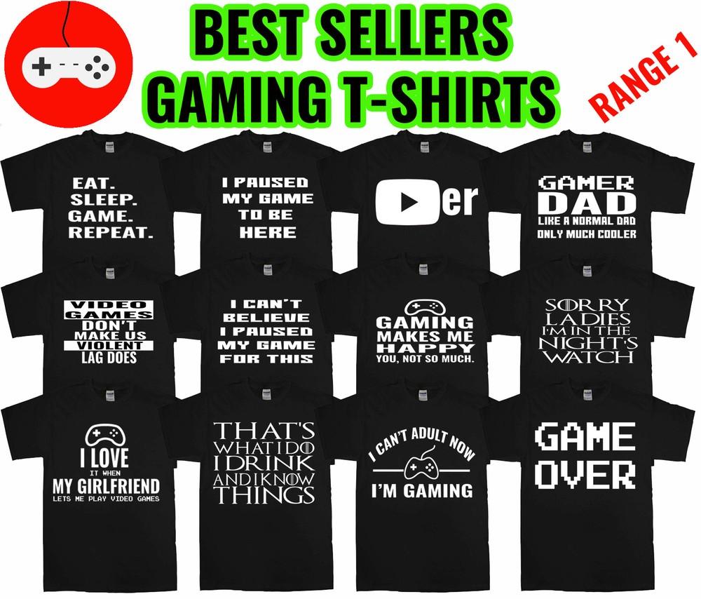 Gaming Mens T-shirts Funny t shirts Joke T-shirt Birthday Gift Video Game Party
