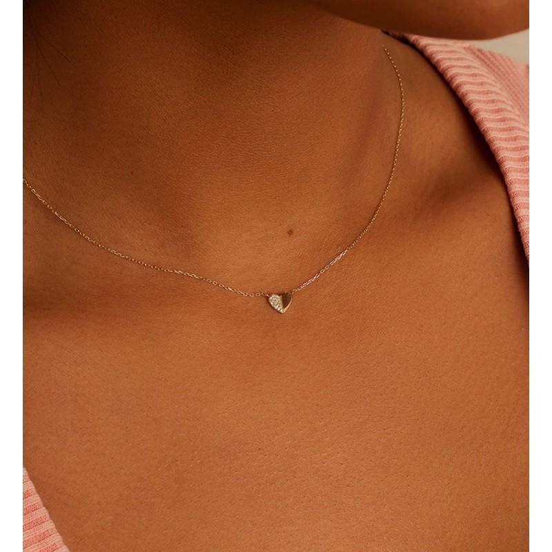 Zircon Heart Clavicle Necklace Vintage Versatile Jewelry Women