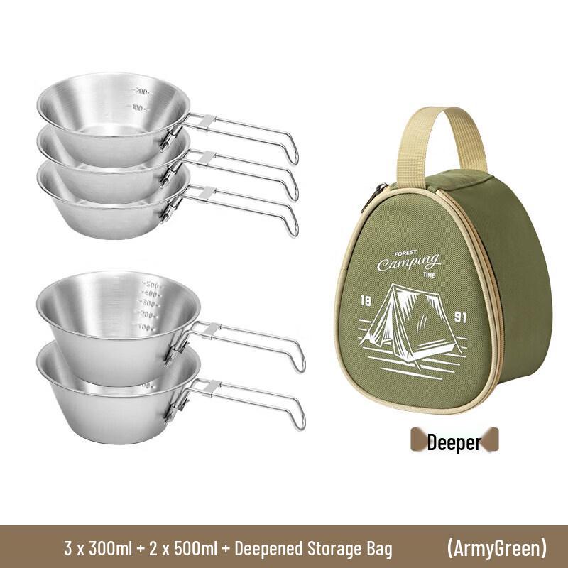Qiwei 304 Stainless Steel Outdoor Sierra Bowl & Tableware Set