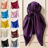 90CM Solid Color Women's Satin Scarf - Versatile Silk Imitation for Neck or Head