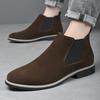 Fashion Fashion Men's Chelsea Boots Mid Top Leather Casual Shoes New Vintage Style Male Handmade Footwear Business Dress Man Ankle Boots