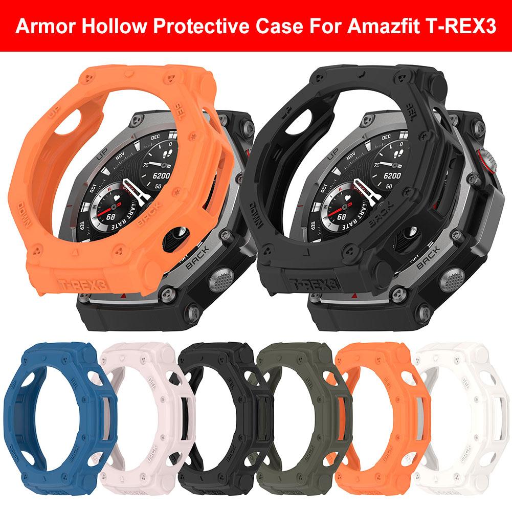 TPU Hollow Case Anti-Scratch TPU Half Cover Soft Case Cover Protective Cover Shell for Amazfit T-REX3 Smart Watch Accessories