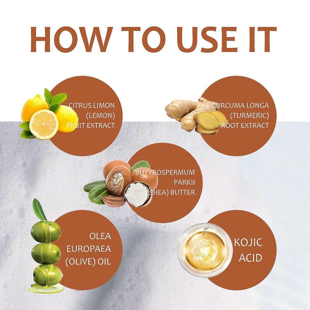 Limited time!!Ouhoe Lemon Turmeric Kojic Acid Soap Deep Cleansing Skin, Brightening, Whitening, Exfoliating, Moisturizing Bath And Face Soap