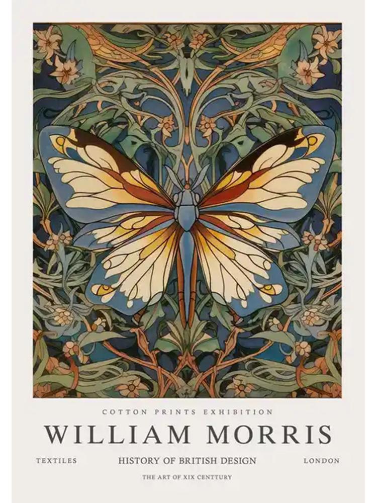 

Винтажная выставка Уильяма Морриса Бабочка Луна, Звезды 5DDIY Алмазная живопись Искусство Живопись Фотографии Гостиная Украшение Дома Full Round 20x30CM