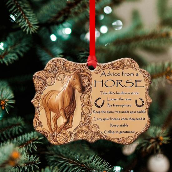 Horse Christmas Ornament 2D Acrylic Horse Xmas Tree Hanging Ornament Horse Keepsake