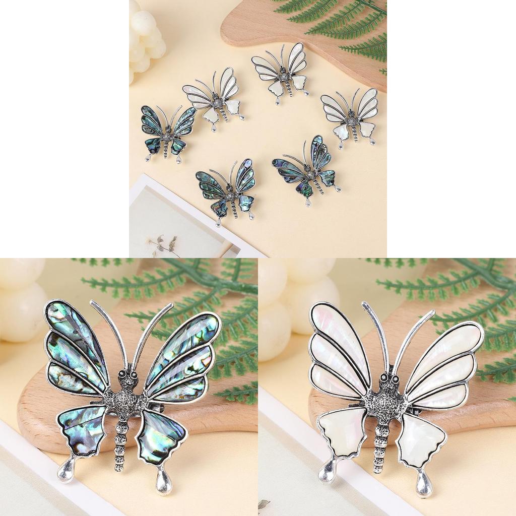 Animal Embossed Shell Butterfly Brooch Pendant With Multi Function Decor For Unisex Wear