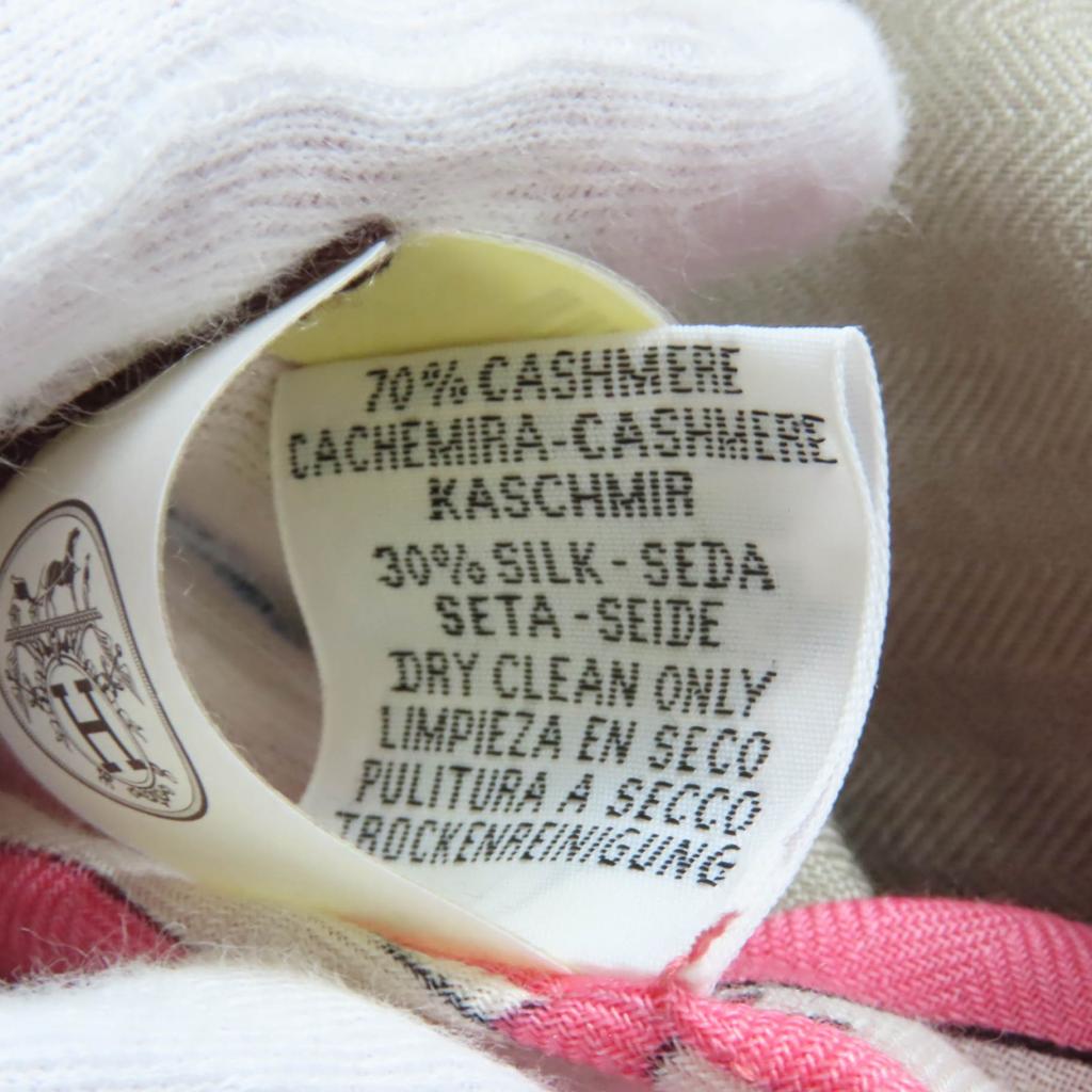 Pristine HERMES Shawl Triangle Exlibris Cashmere Women Used