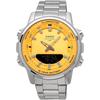 Casio World Time Analog-Digital Quartz Men's Watch AMW-880D-9AV Orange Yellow Metal Band International Model