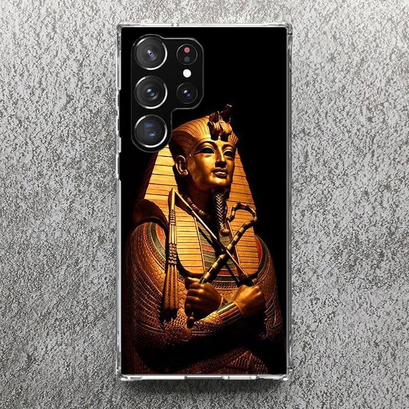 Egypt Nefertiti Anubis Ankh Pharaoh Phone Case For Samsung Galaxy S25 S24 S23 Ultra S22 Plus S21 S20 FE S10 + S25 Edge Soft Cove