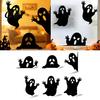 Black Silhouette Decals Halloween Ghost Static Window Stickers, Waterproof PVC Decals, Home Ornaments Removable Clings for Party Glass Decoration