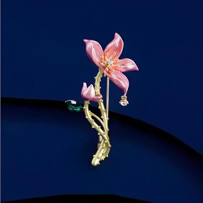 Retro Lotus Brosche im chinesischen Stil, Hochwertige Damenbrosche, exquisit und elegant, Brosche mit Nischendesign