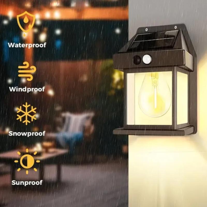 Solar LED Wall Light Outdoor Motion Sensor Light with 3 Modes Waterproof for Patio Deck Porch Barn Garage Safety Lighting Lamp