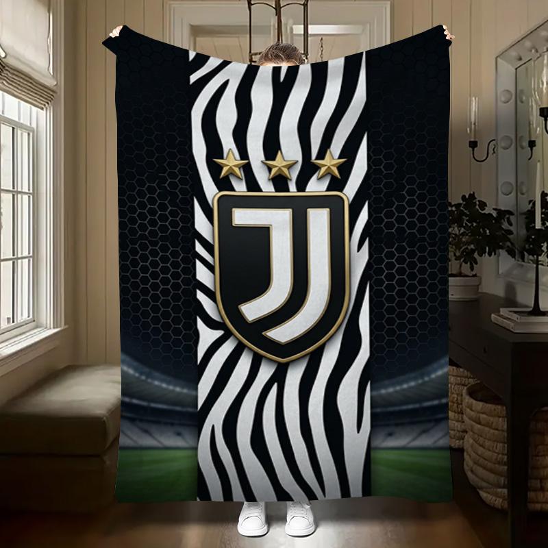 Juventus Football Club Crest Blanket Blanket Home Decor Bedroom Office Rest Blanket Machine Washable