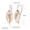 Fashion Ethnic Bride Drop Earrings  Rose Gold Simple Hollow Flower Earrings For Women Vintage Wedding Jewelry