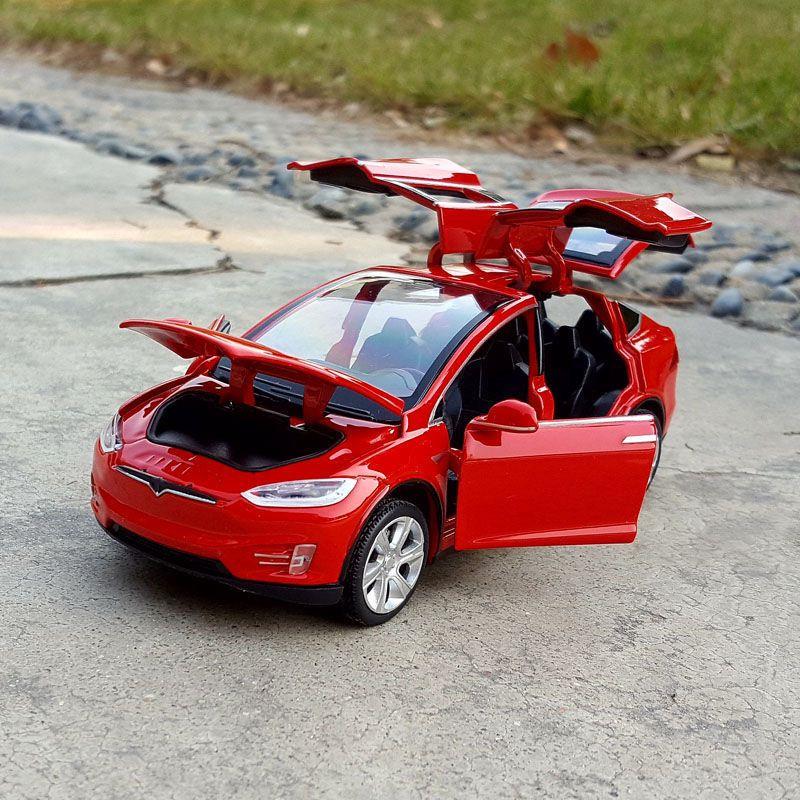 1:32 Model S Model 3 Model X Alloy Car Model Diecast Metal Toy Vehicles Car Model Simulation Sound and Light Kids Toy Gift
