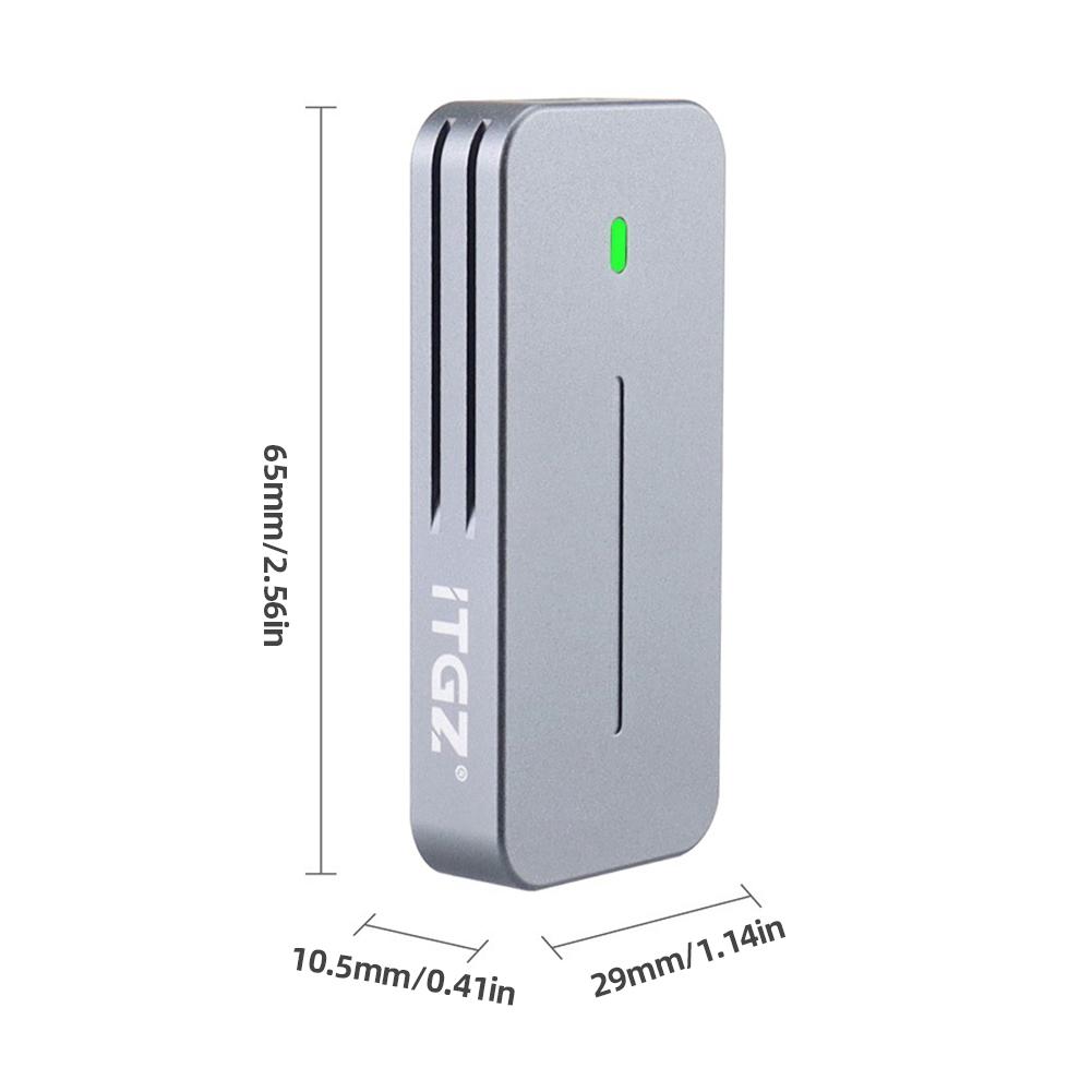 M.2 NVMe/NGFF SSD Case External SSD Case M-key USB3.2 Gen2 Solid State Drive Enclosure Aluminum Alloy for 2242 M.2 SSD
