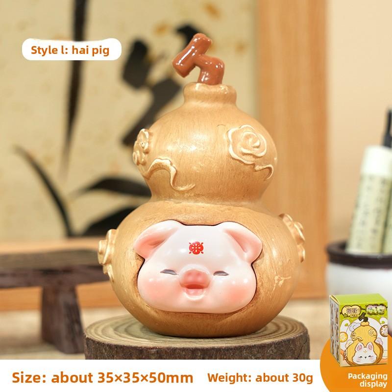 New Fulu Small Zodiac Charm and Good Luck Desk Decoration Item - Gourd Handicraft Item - Cute