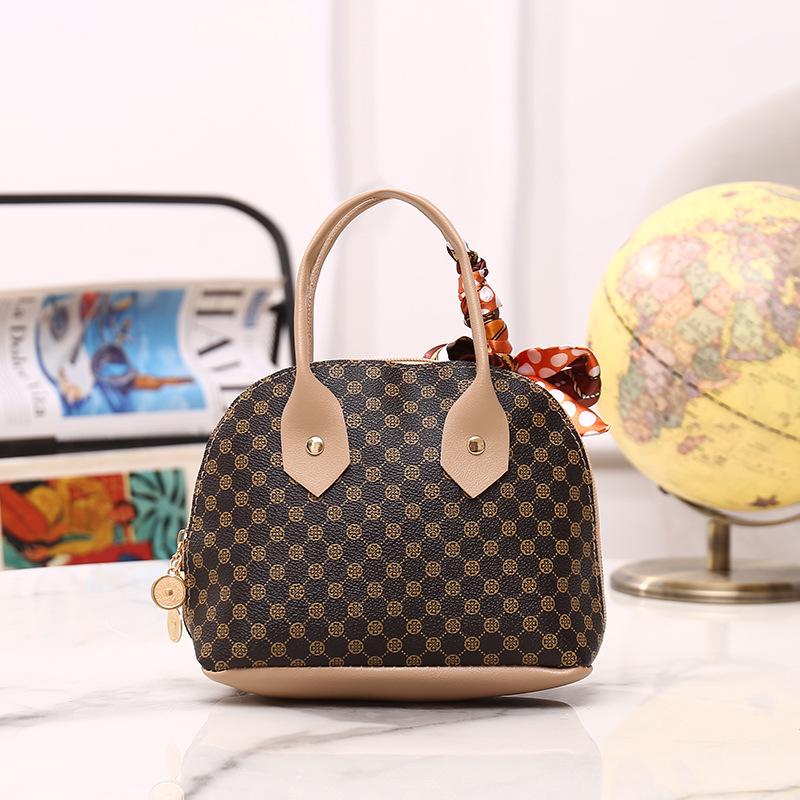 

Women s bag new printed pattern contrasting silk scarf portable shell bag casual fashion shoulder bag one piece hair