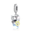 New 925 Sterling copper Summer Blue Ocean Turtle Starfish Dolphin Dangle Charms Fit Original Bracelet Necklace Zircon