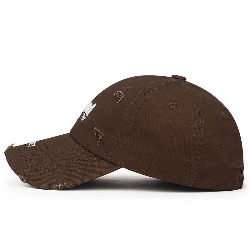Retro Distressed Ripped Baseball Cap – Unisex Washed Sun Hat for Casual Outings