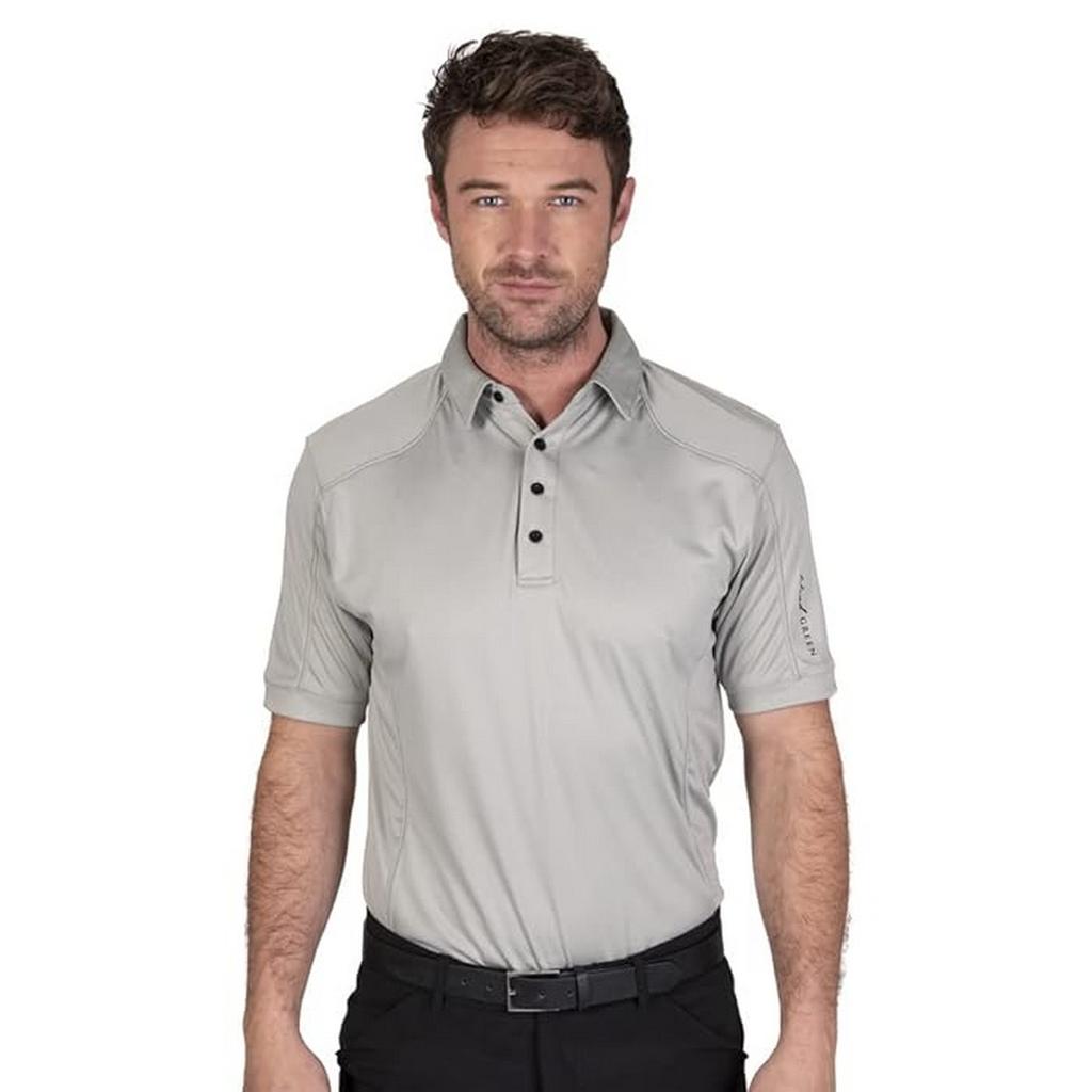 Island Green Mens Topstitched Golf Polo Shirt