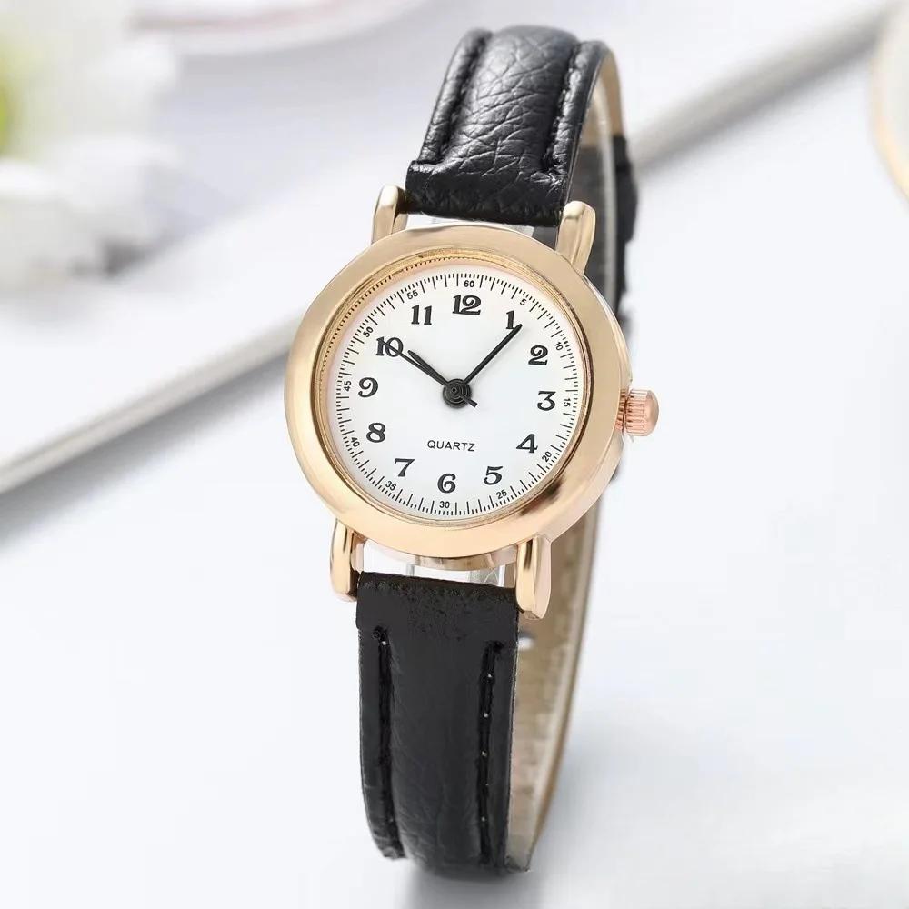 Kleine Zifferblattuhr Retro Mode Rundes Zifferblatt Mode Lässig Hohe Qualität Modeuhr für Freund Geschenk Täglich