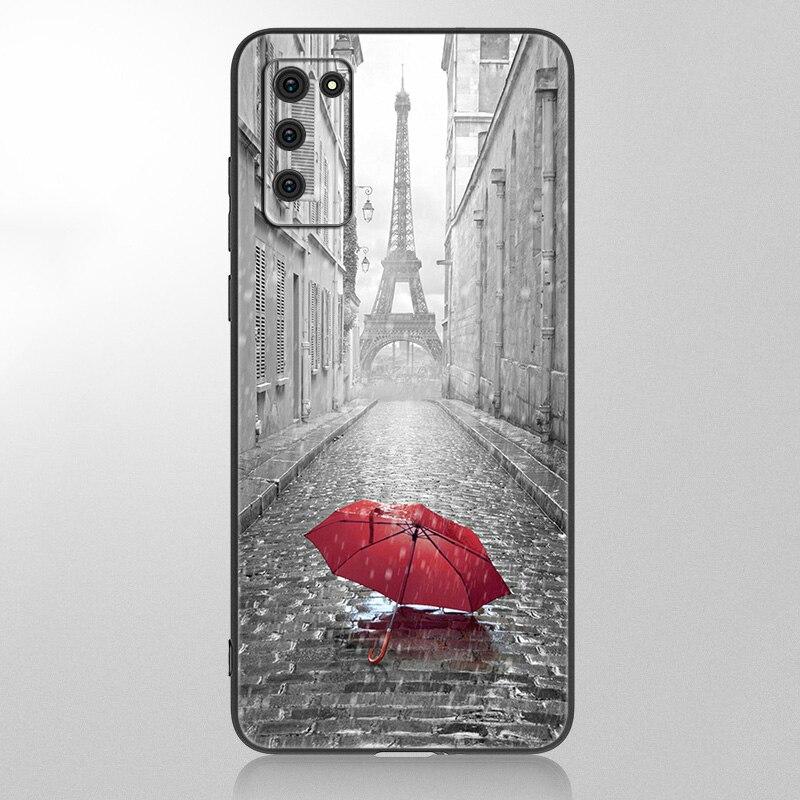 Love Paris Eiffel Tower Case For Samsung Galaxy A12 A02S A22 A32 A52 A72 A71 A51 A41 A31 A21 A11 A50 A70 A10S A20S Black Cover