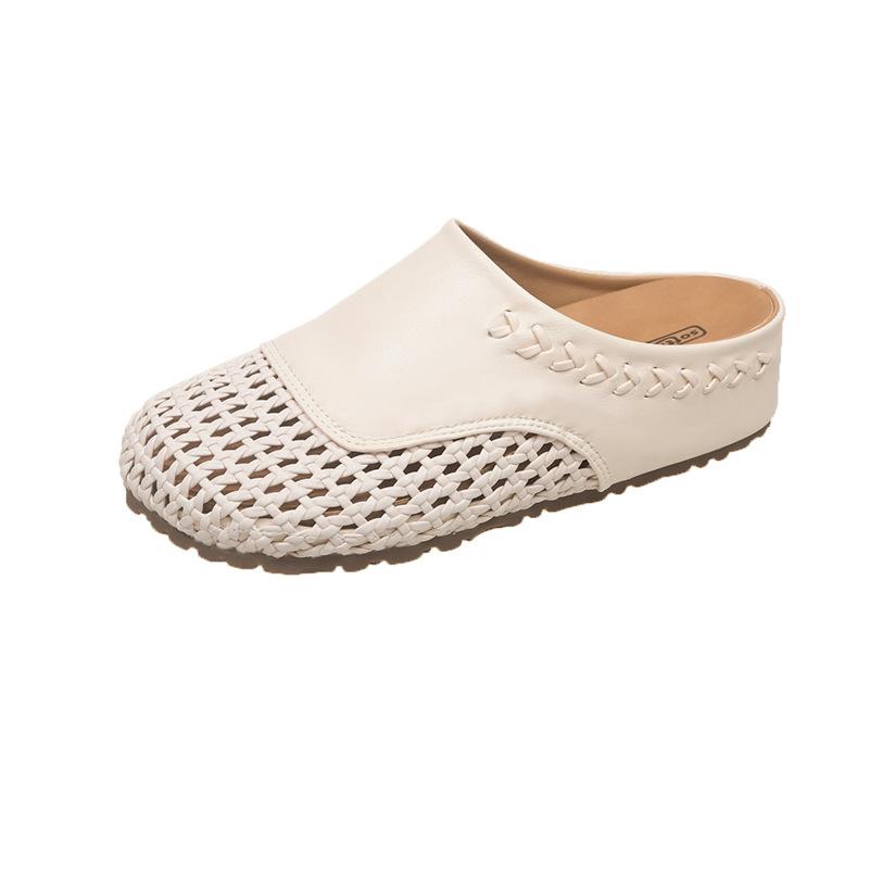 Hollow Hole Wear Inside and Outside Casual Woven Fashion Roman Shoes Soft Sole Summer Breathable Height Fashion Cool Slippers Women