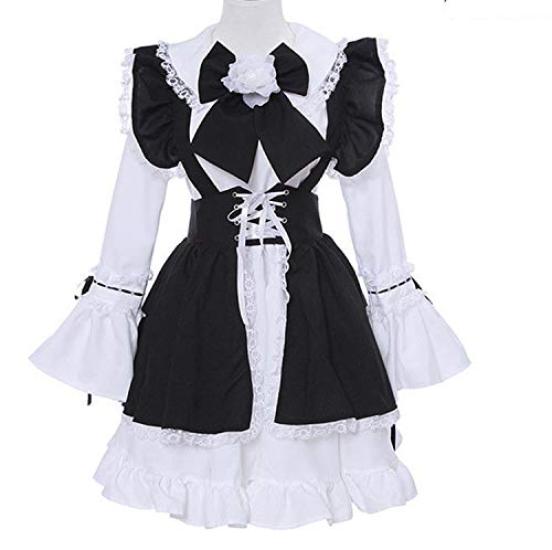 Maid Gothic Lolita Cosplay Lolita Set Size Outfit, Costume, Waitress, 3-Piece (Women's, Small)