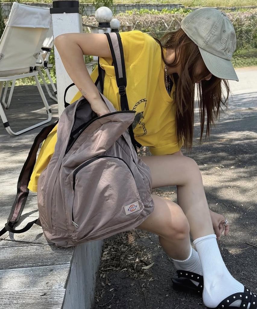 Dickies Nylon Pocket Packable Backpack Pink