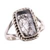 Natural Black Rutile Gemstone 925 Solid Sterling Silver Jewelry Ring Size 6 D7d15