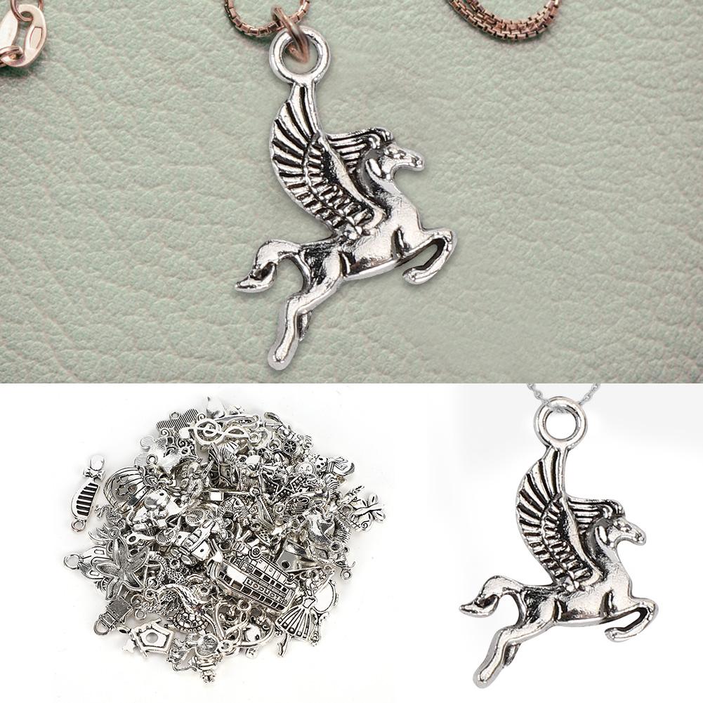 DIY Craft Pendant Accessories Deep Silver Cupronickel for Bracelet Making (100pcs styles)