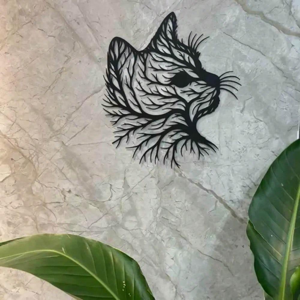 Metallbaum-Silhouette Wanddeko Schwarz Elegant Wohnkunst für Wohnzimmer Schlafzimmer