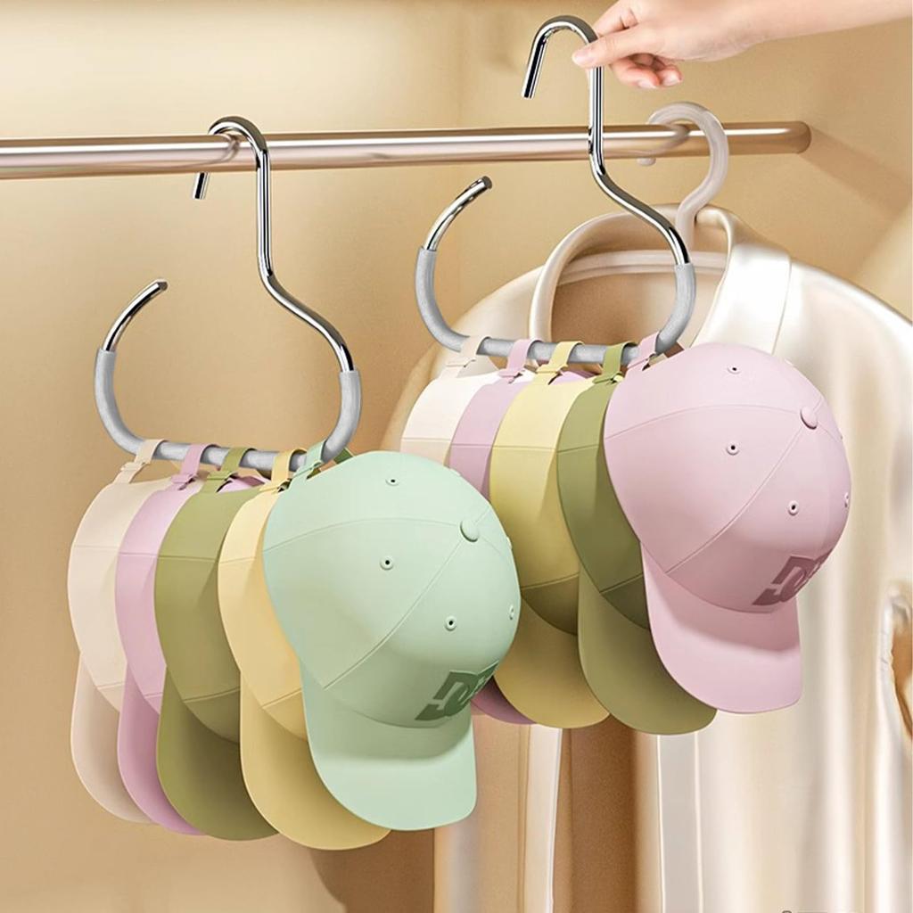 4 Pack Hat Organizer for Baseball Caps, Hat Rack for Caps Scar Handbag Stainless Steel Hat Hangers for Closet